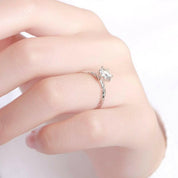 Round Cut Diamond Twist Band Solitaire Engagement Ring-Evani Naomi Jewelry