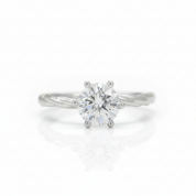Round Cut Diamond Option Twist Band Solitaire Engagement Ring