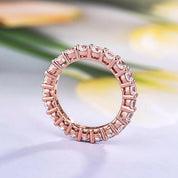 Round Cut Full Eternity Rose Gold Stackable Wedding Band-Evani Naomi Jewelry