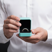 Round Cut Moonstone Full Eternity Rose Gold Stackable Wedding Band-Evani Jewelry