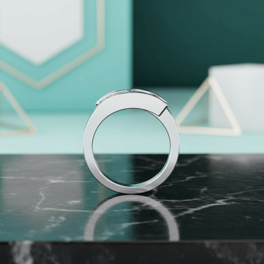 Round Cut Three Stones Diamond Engagement Ring-Evani Jewelry
