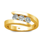 Round Cut Three Stones Diamond Engagement Ring-Evani Naomi Jewelry
