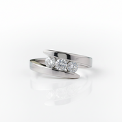 Round Cut Three Stones Diamond Option Engagement Ring