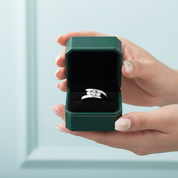 Round Cut Three Stones Diamond Option Engagement Ring