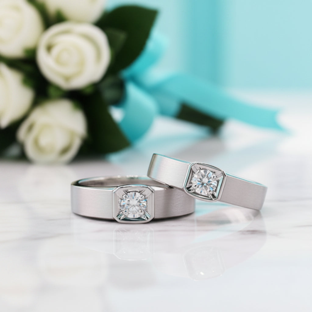 Round Diamond 14K White Gold Engagement Ring-Evani Jewelry