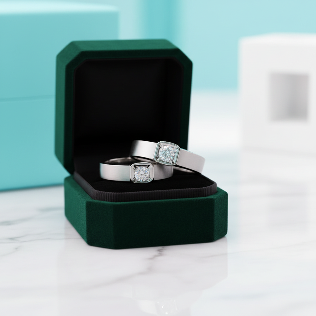 Round Diamond Option14K White Gold Engagement Ring - Evani Naomi Jewelry
