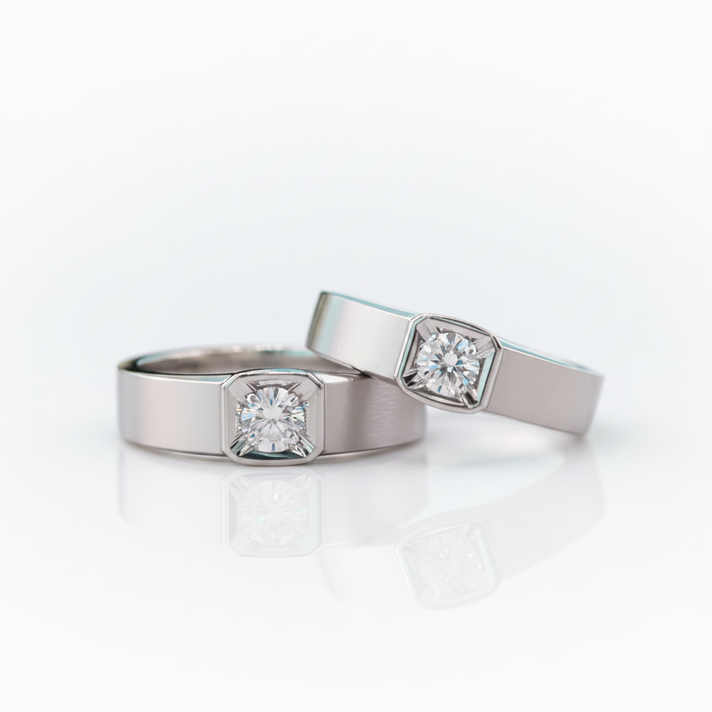 Round Diamond Option 14K White Gold Engagement Ring - Evani Naomi Jewelry