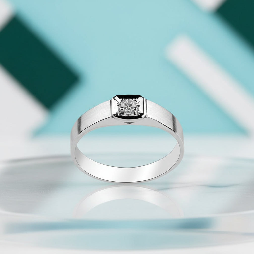 Round Diamond 14K White Gold Engagement Ring-Evani Jewelry