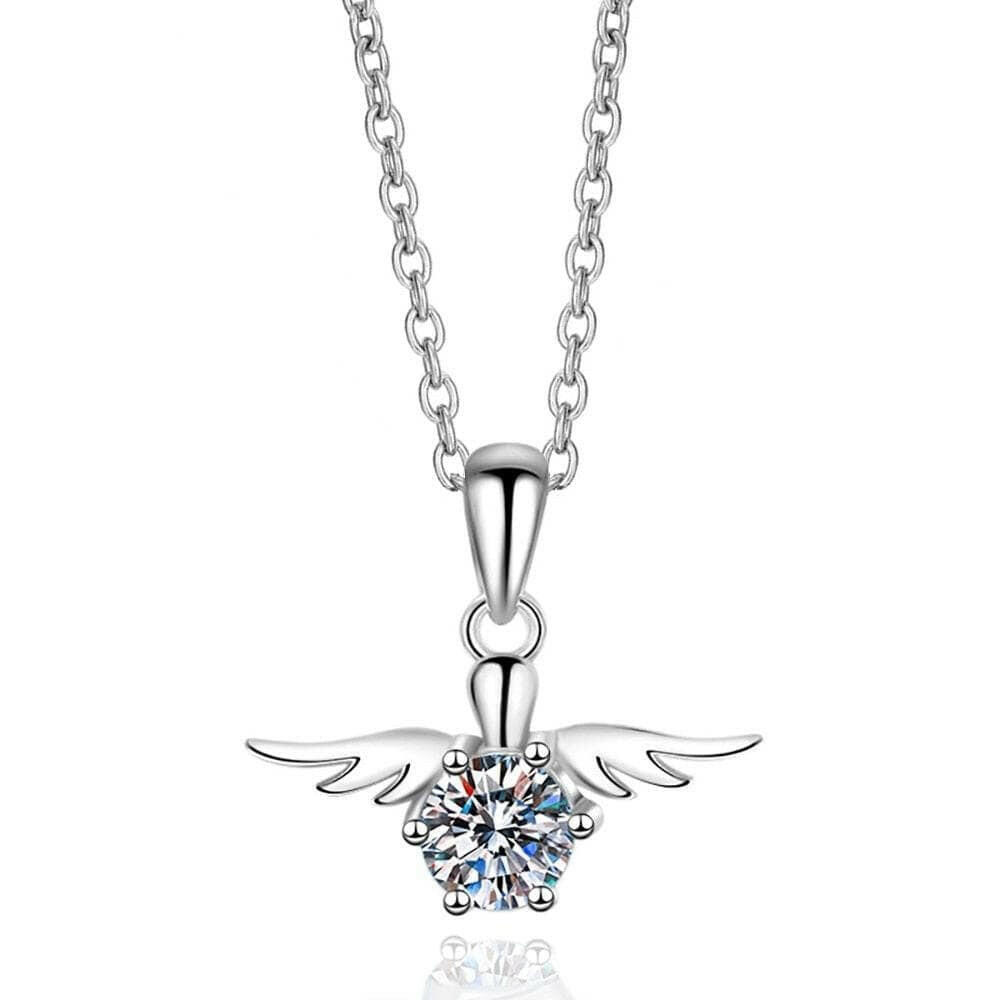 Round Diamond Angel Pendant Necklace-Evani Naomi Jewelry