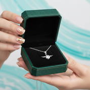 Round Diamond Option Angel Pendant Necklace