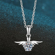 Round Diamond Angel Pendant Necklace-Evani Naomi Jewelry