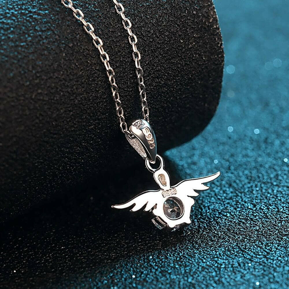 Round Diamond Angel Pendant Necklace-Evani Naomi Jewelry