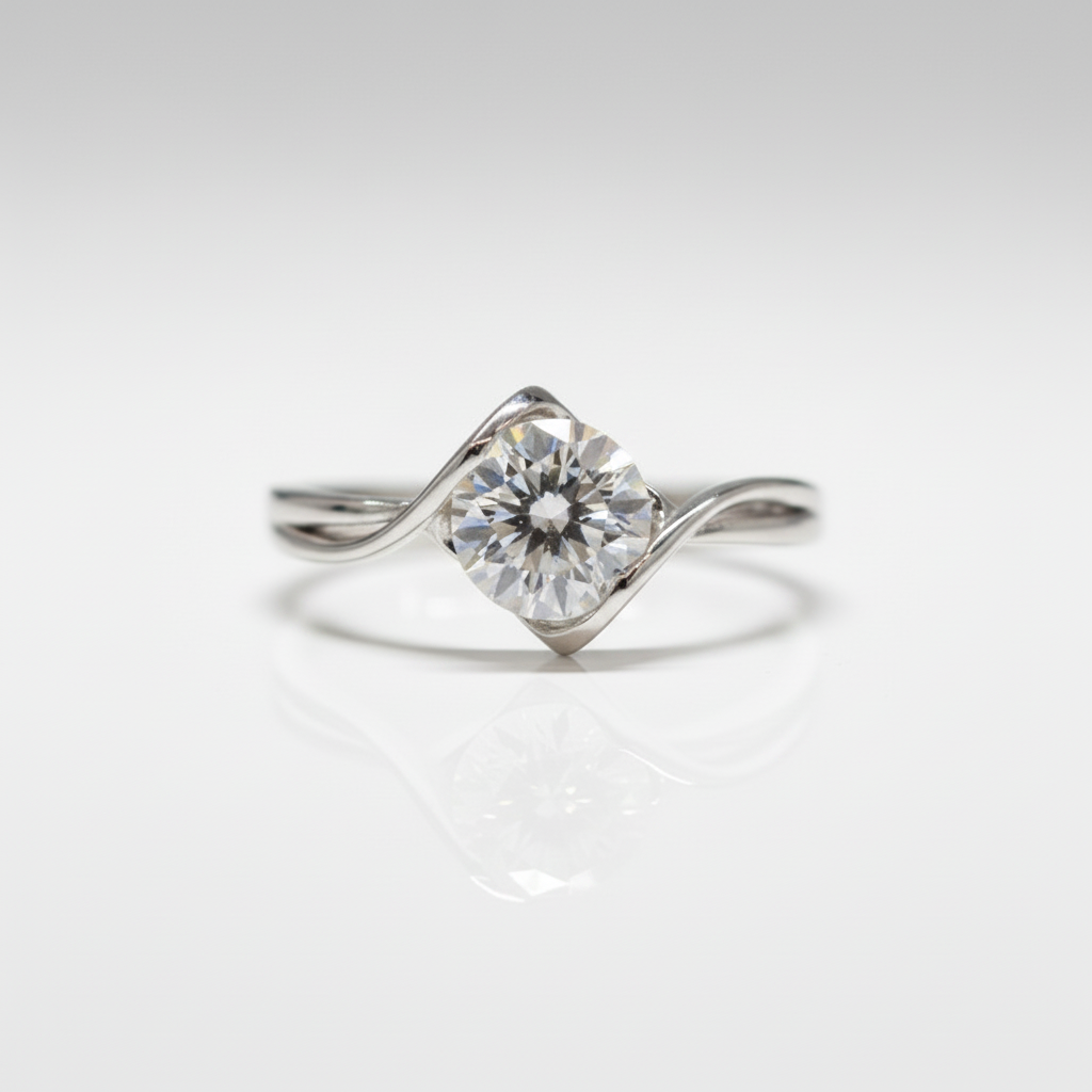 Round Diamond OptionAngel White Gold Engagement Ring