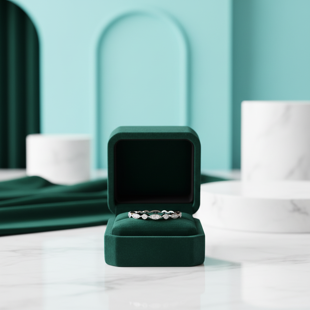 Round Diamond Option Antique Milgrain Eternity Band - Evani Naomi Jewelry