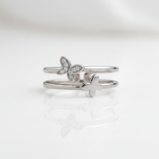 Round Diamond OptionButterfly Ring Band - Evani Naomi Jewelry