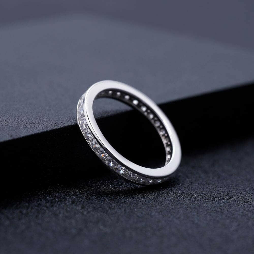 Round Diamond Channel Eternity Wedding Band-Evani Naomi Jewelry