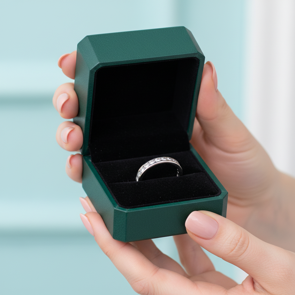 Round Diamond Option Channel Eternity Wedding Band - Evani Naomi Jewelry