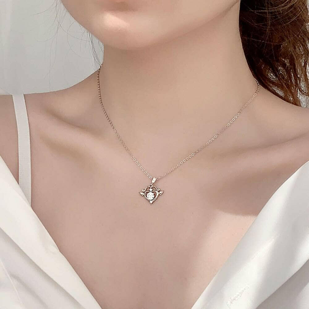 Round Diamond Cupid Pendant Necklace-Evani Naomi Jewelry