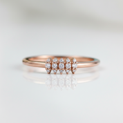Round Diamond OptionDainty Stackable 14k Gold Wedding Band - Evani Naomi Jewelry