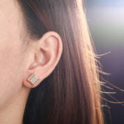 Round Diamond Iced out Stud Earrings-Evani Naomi Jewelry