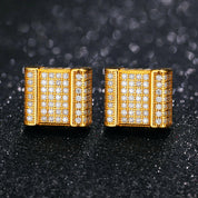 Round Diamond Iced out Stud Earrings-Evani Naomi Jewelry