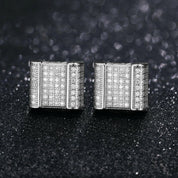 Round Diamond Iced out Stud Earrings-Evani Naomi Jewelry