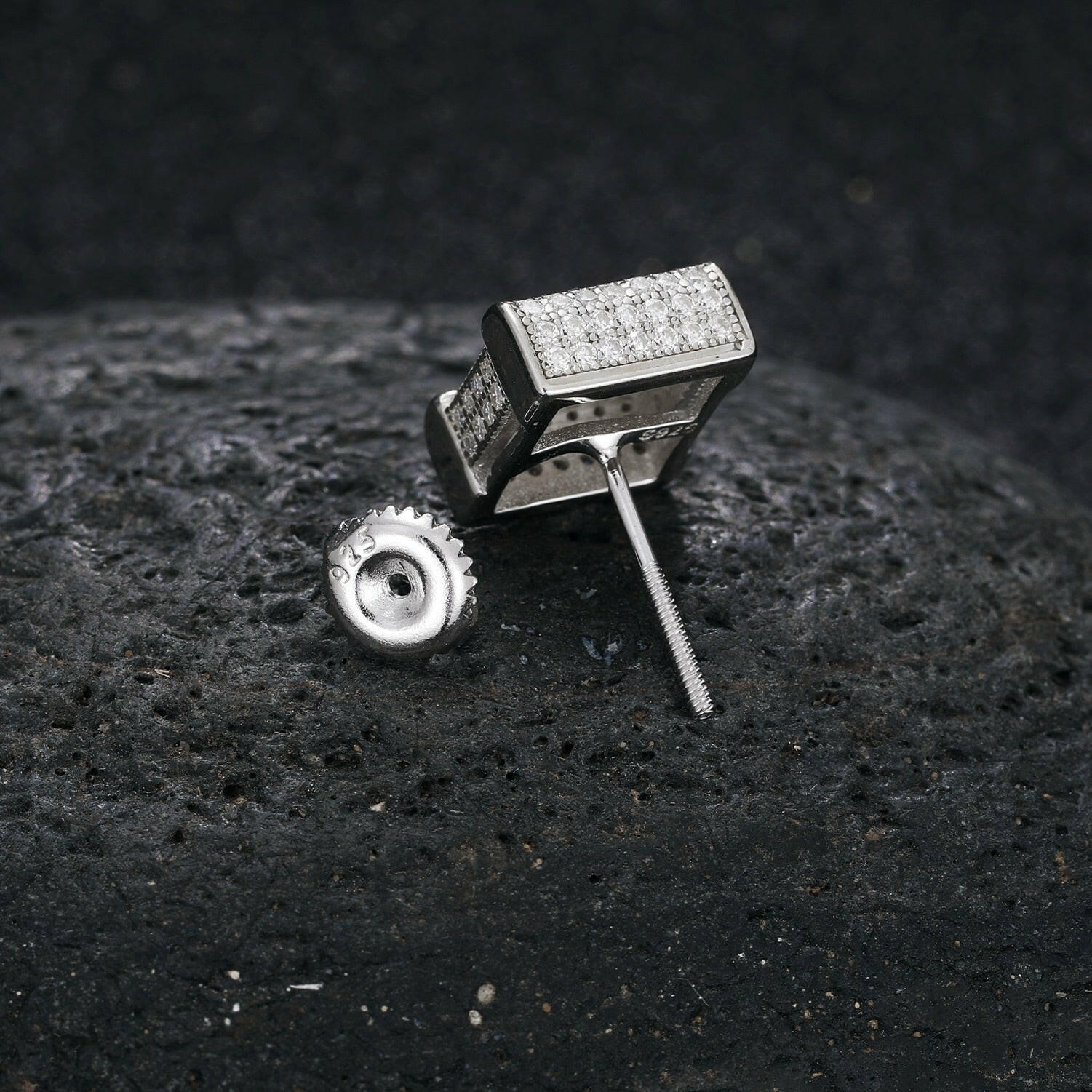 Round Diamond Iced out Stud Earrings-Evani Naomi Jewelry