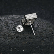 Round Diamond Iced out Stud Earrings-Evani Naomi Jewelry
