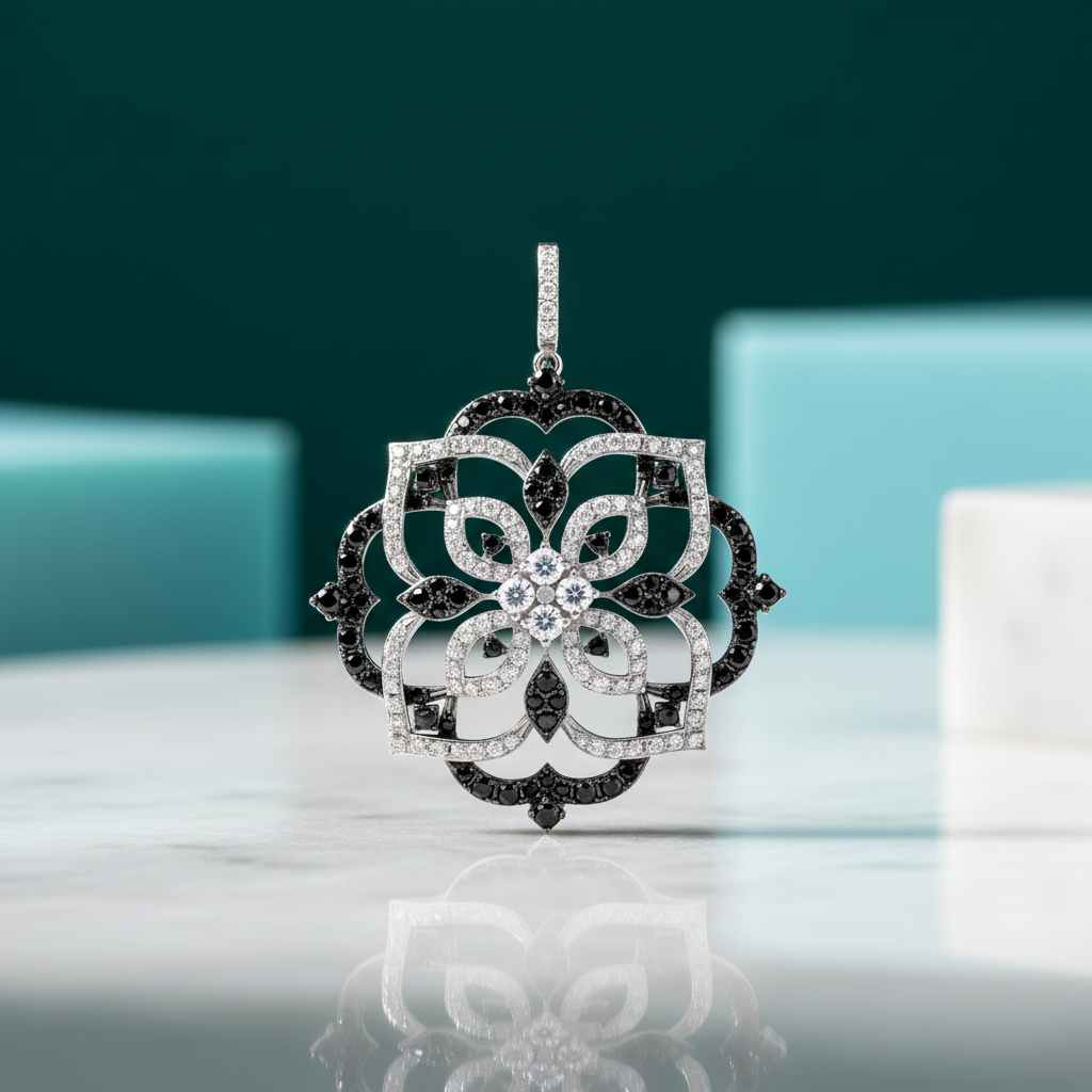 Round Diamond Kaleidoscope Pendant-Evani Jewelry