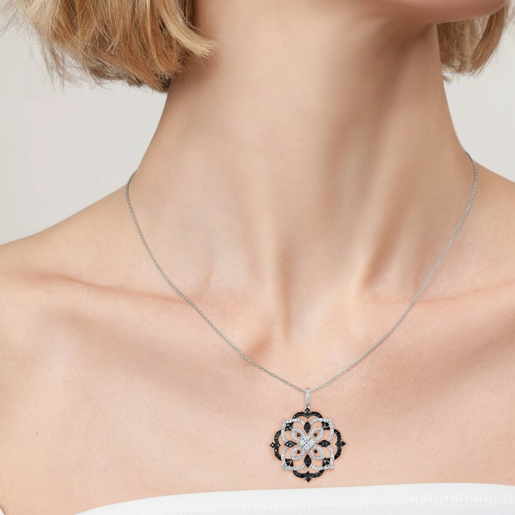 Round Diamond Kaleidoscope Pendant-Evani Jewelry