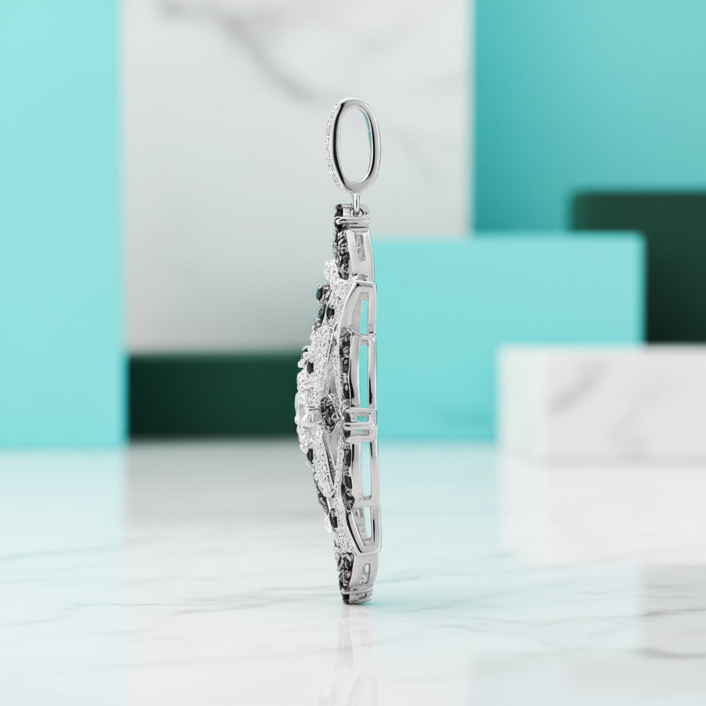Round Diamond Kaleidoscope Pendant-Evani Jewelry