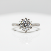 Round Diamond OptionSnowflake White Gold Engagement Ring