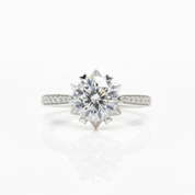 Round Diamond Option Snowflake White Gold Engagement Ring