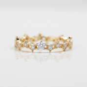 Round Diamond OptionStackable 14k Gold Wedding Band - Evani Naomi Jewelry