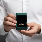 Round Diamond OptionStackable 14k Gold Wedding Band - Evani Naomi Jewelry
