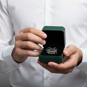 Round Diamond Option Three Layer Wedding Band - Evani Naomi Jewelry