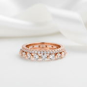 Round Stackable Rose Gold Wedding Band Set
