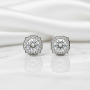 Round-cut 1.0 ct Diamond Option Halo Earrings - Evani Naomi Jewelry