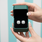 Round-cut 1.0 ct Diamond Option Halo Earrings - Evani Naomi Jewelry