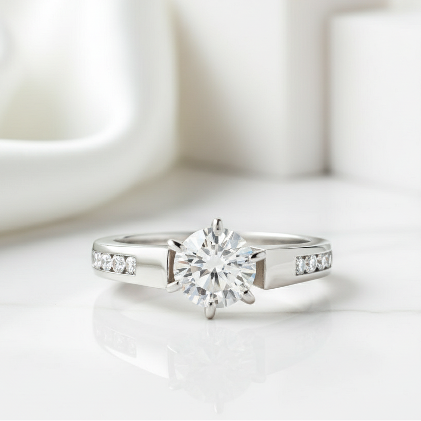 1.25 ct Round-cut Diamond Engagement Ring-Evani Jewelry