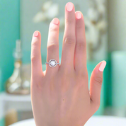 Round-cut 1.25 ct Diamond Halo Engagement Ring-Evani Naomi Jewelry