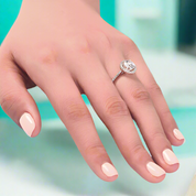 Round-cut 1.25 ct Diamond Halo Engagement Ring-Evani Naomi Jewelry