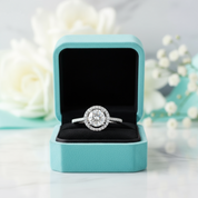 Round-cut 1.25 ct Diamond Halo Engagement Ring-Evani Jewelry