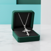 Round-cut Diamond Option Cross Shaped Necklace