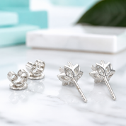 Round Diamond Option Stud Earrings with Snowflake