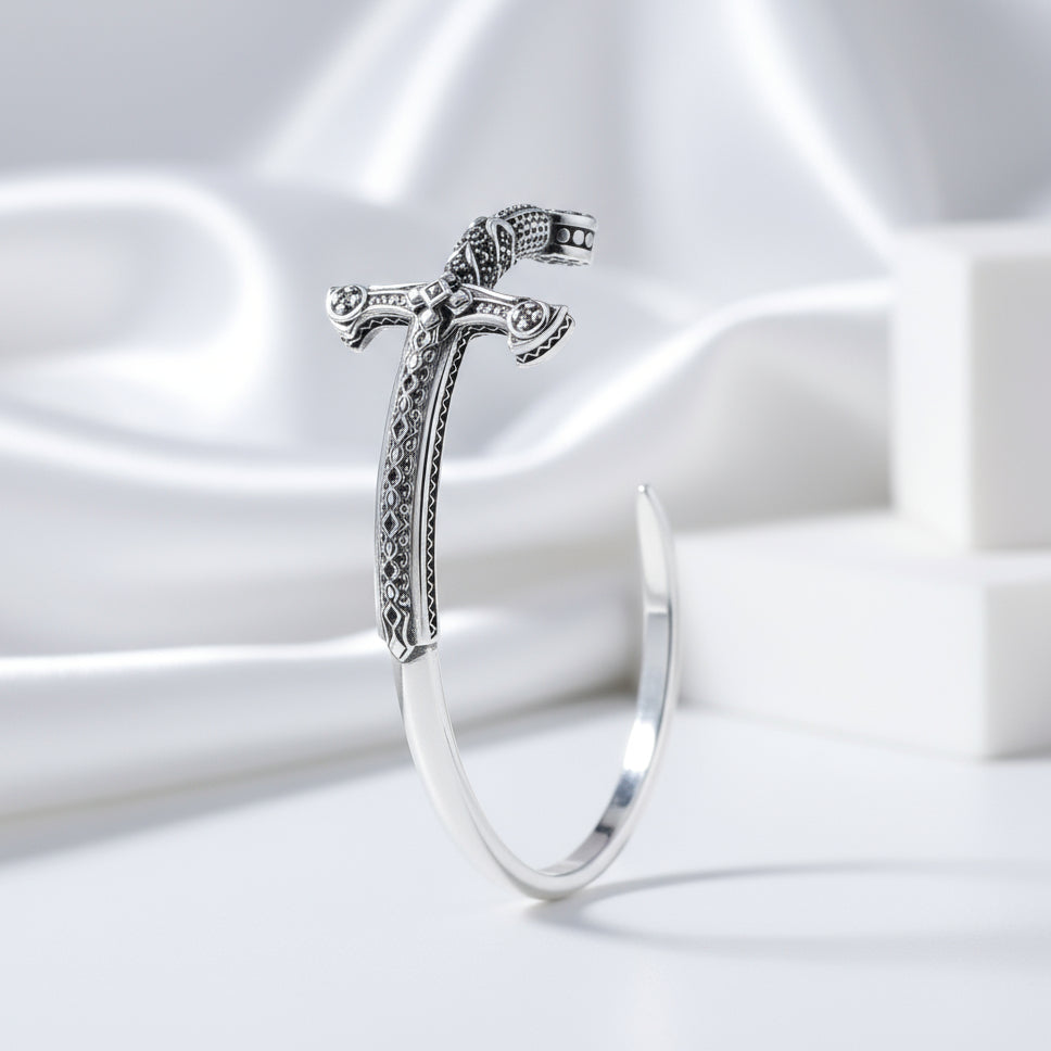 Royal Ornamentation Sword Vintage Bangle-Evani Jewelry
