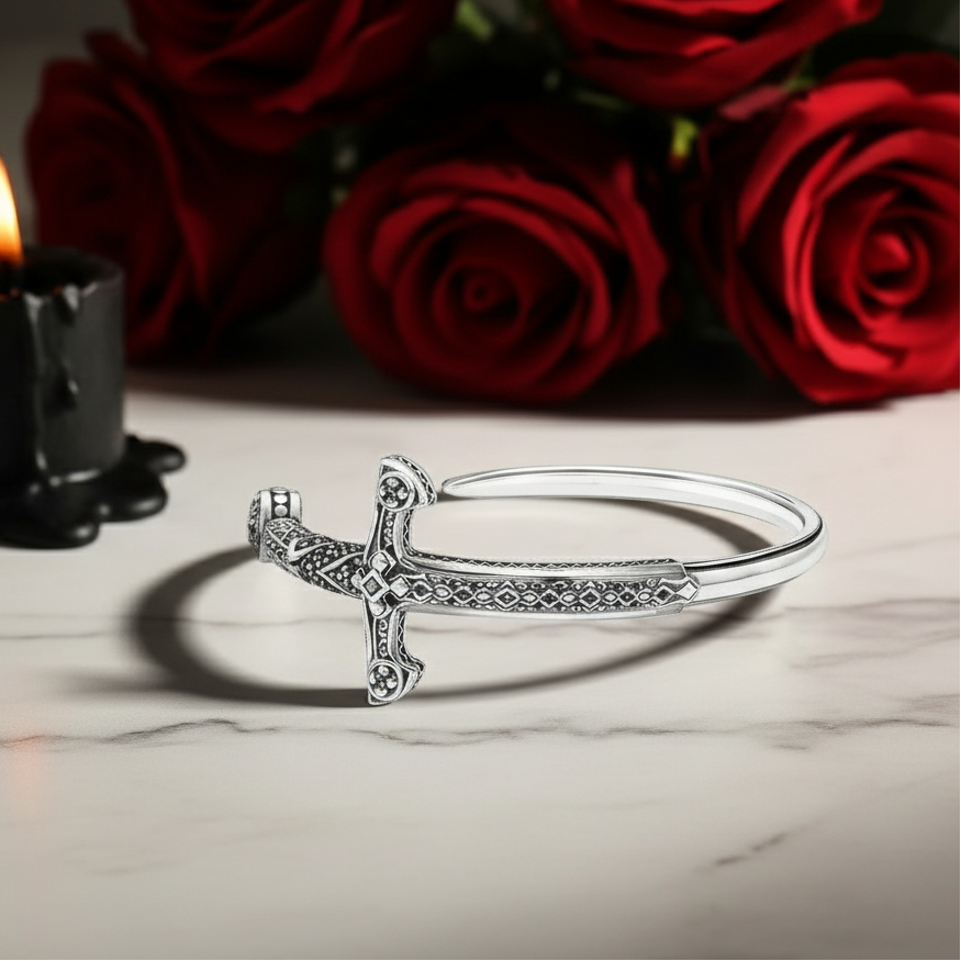 Royal Ornamentation Sword Vintage Bangle-Evani Jewelry