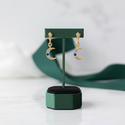 Royalty Moon Golden Drop Earrings