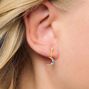 Royalty Moon Golden Drop Earrings-Evani Naomi Jewelry