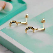 Royalty Moon Golden Drop Earrings-Evani Naomi Jewelry